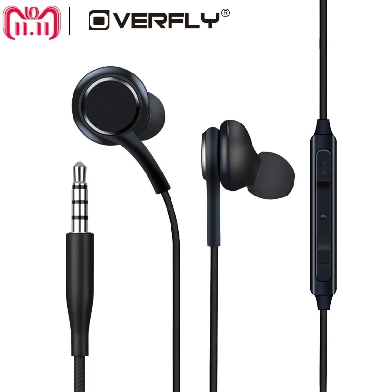 Спортивные наушники вкладыши Overfly проводные с микрофоном 3 5 мм стерео