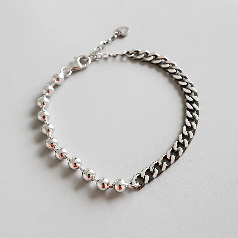 

Women Korean Style 100% S925 sterling silver beads chain female bracelet Bangle factory direct silver jewelry wholesale