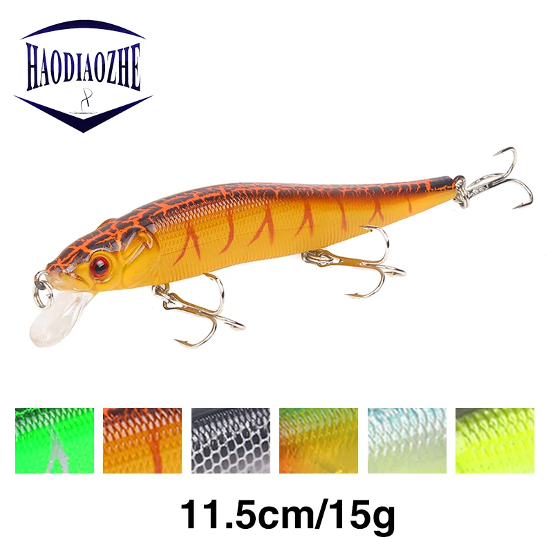 HAODIAOZHE Горячая блесна рыболовная приманка с 2 тройными крючками Япония воблеры