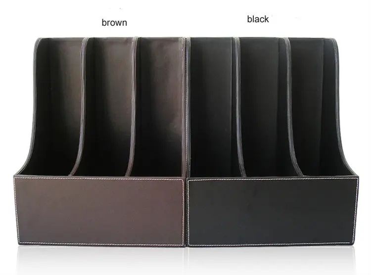 Изогнутая деревянная кожаная настольная подставка с 3 отделениями лоток для