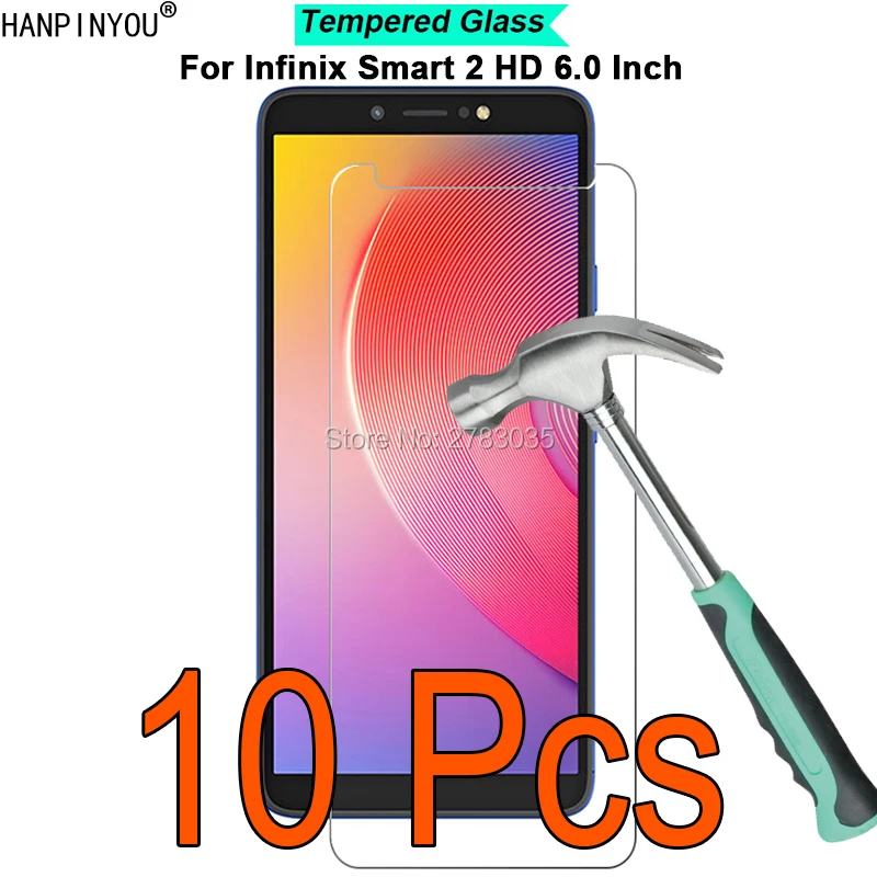 

10 шт./лот для Infinix Smart 2 HD 6,0 дюйма твердость 9H 2.5D ультратонкая закаленная стеклянная пленка защита для экрана