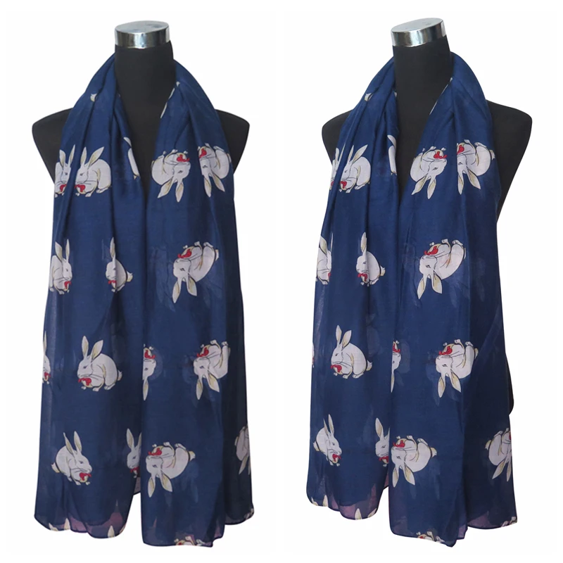 Большой женский шарф шаль с принтом кролика и животного идея для подарка на все