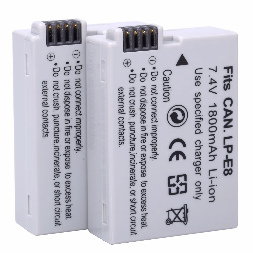 Хит продаж 3 шт./заказ 1800 мА/ч LP-E8 LP E8 LPE8 литий-ионные аккумуляторы пакет для