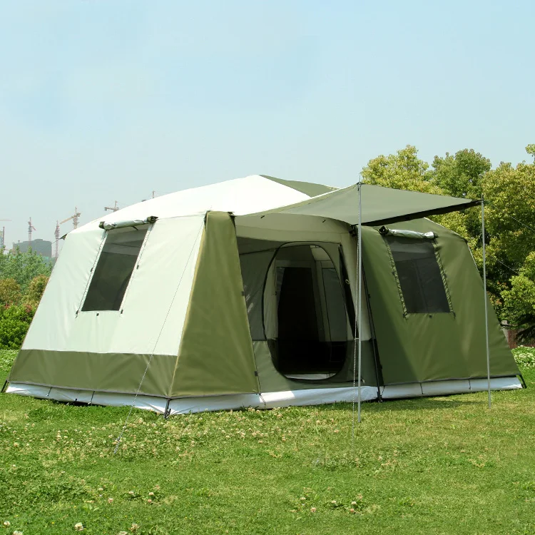 2017 stock new color Big tent outdoor camping 10-12people high quality luxury family/party 2room 1hall | Спорт и развлечения
