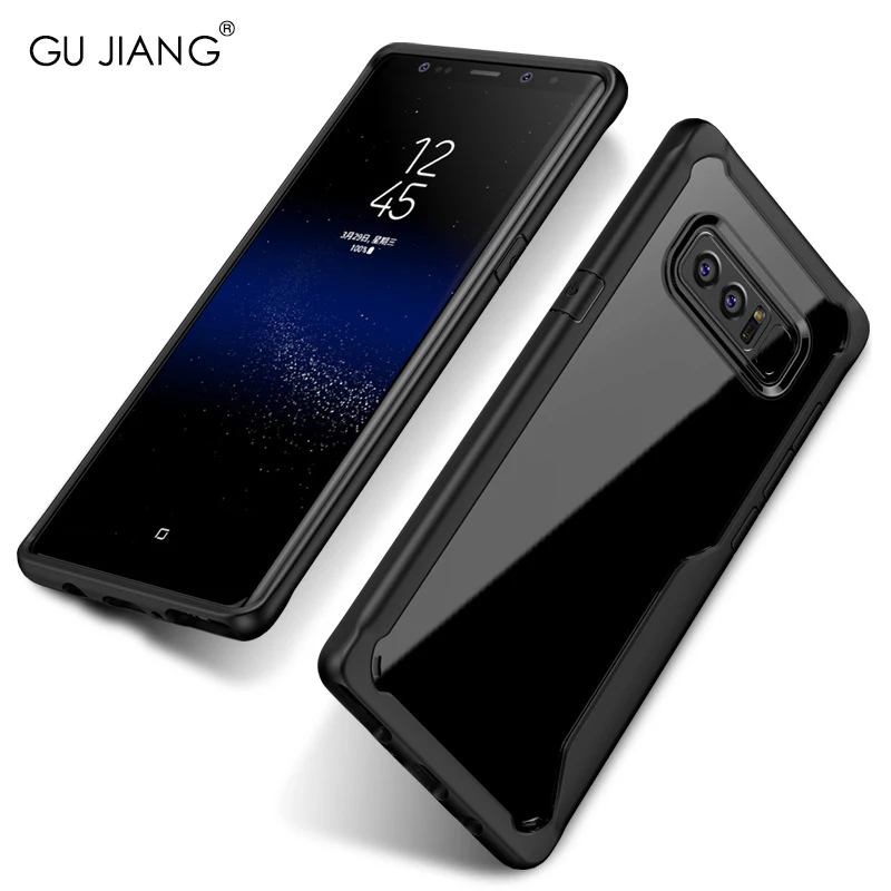 GU JIANG тонкий силиконовый прозрачный чехол для Samsung Galaxy Note 8 полный защитный
