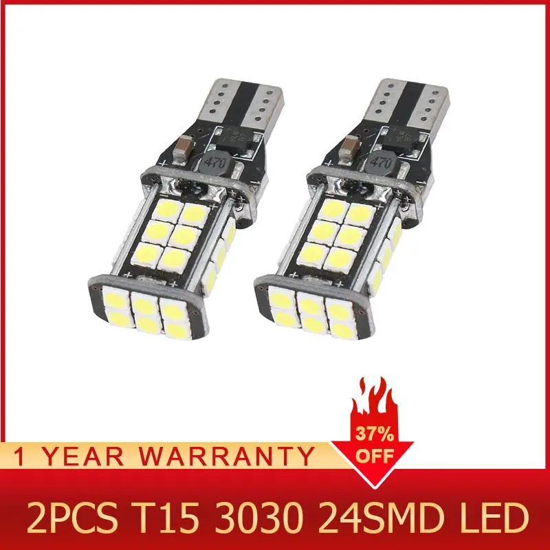 ROADOT 2шт 24 SMD светодиодный T15 W16W 3030 921 912 запасной Автомобильный Обратный задний