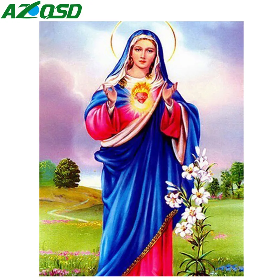 Алмазная живопись AZQSD картины на религиозную тему стразы вышивка алмазная