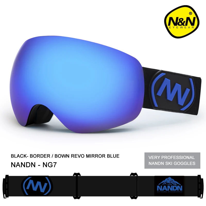Бренд NANDN профессиональные лыжные очки 2 двойные линзы противотуманные большие