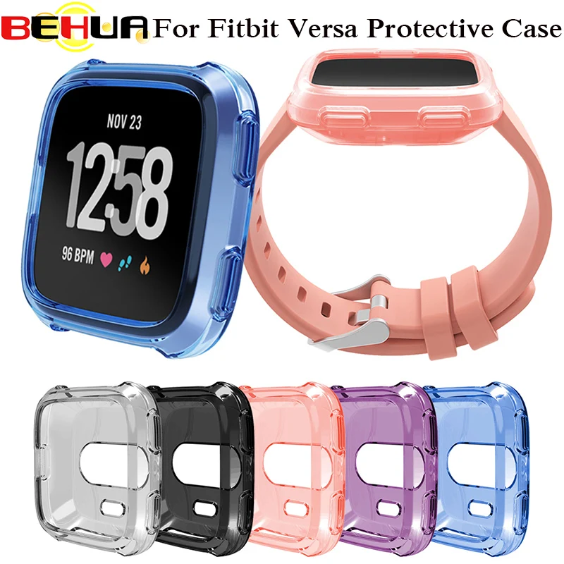 

BEHUA Replacement Protective Cases for Fitbit Versa Activity Tracker Smart Watch Accessories Cover Shell Frame Protect Watch Hot