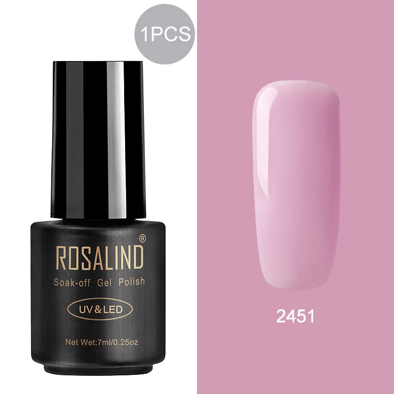 RA2451 ROSALIND 7 мл Гель-лак для ногтей Полупостоянный УФ-гель гибридный набор для маникюра впитывающий лак белый праймер - Цвет: RA2451