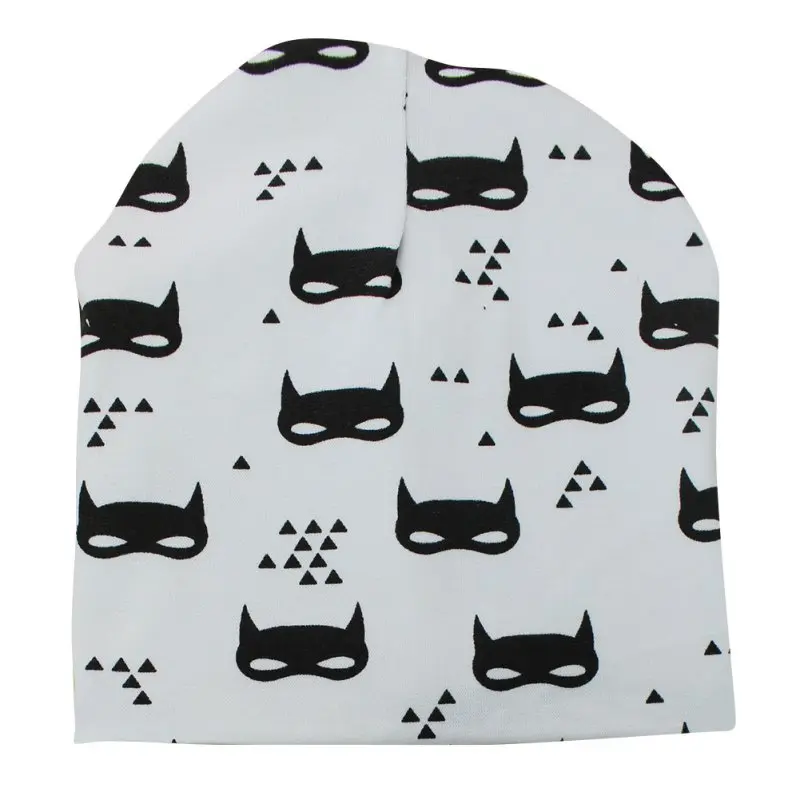 Новинка осенне-зимняя хлопковая детская шапка с животным принтом облегающая для