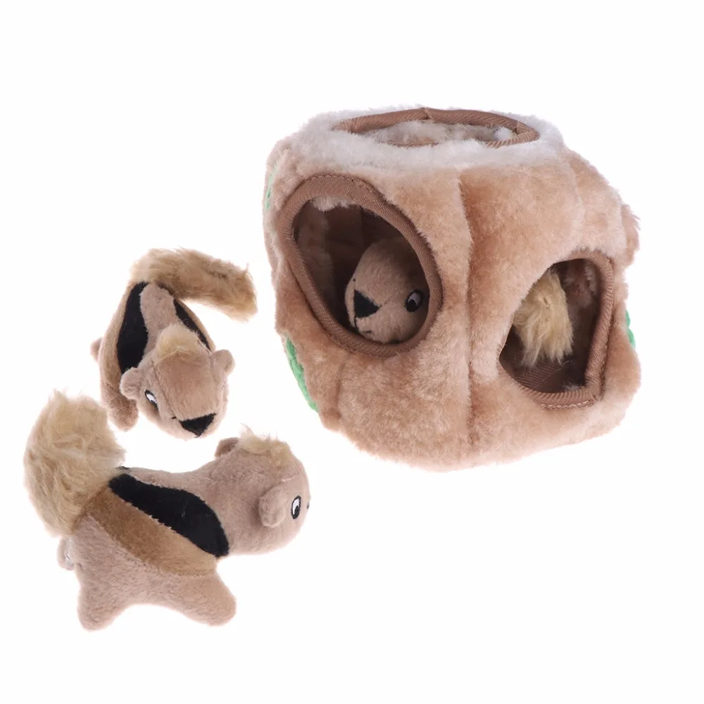 Pet Gog Cat игрушки пищащие три белки спрятать плюшевый писк Игрушка Головоломка собаки снаружи гончая интерактивная игрушка товары для домашних животных