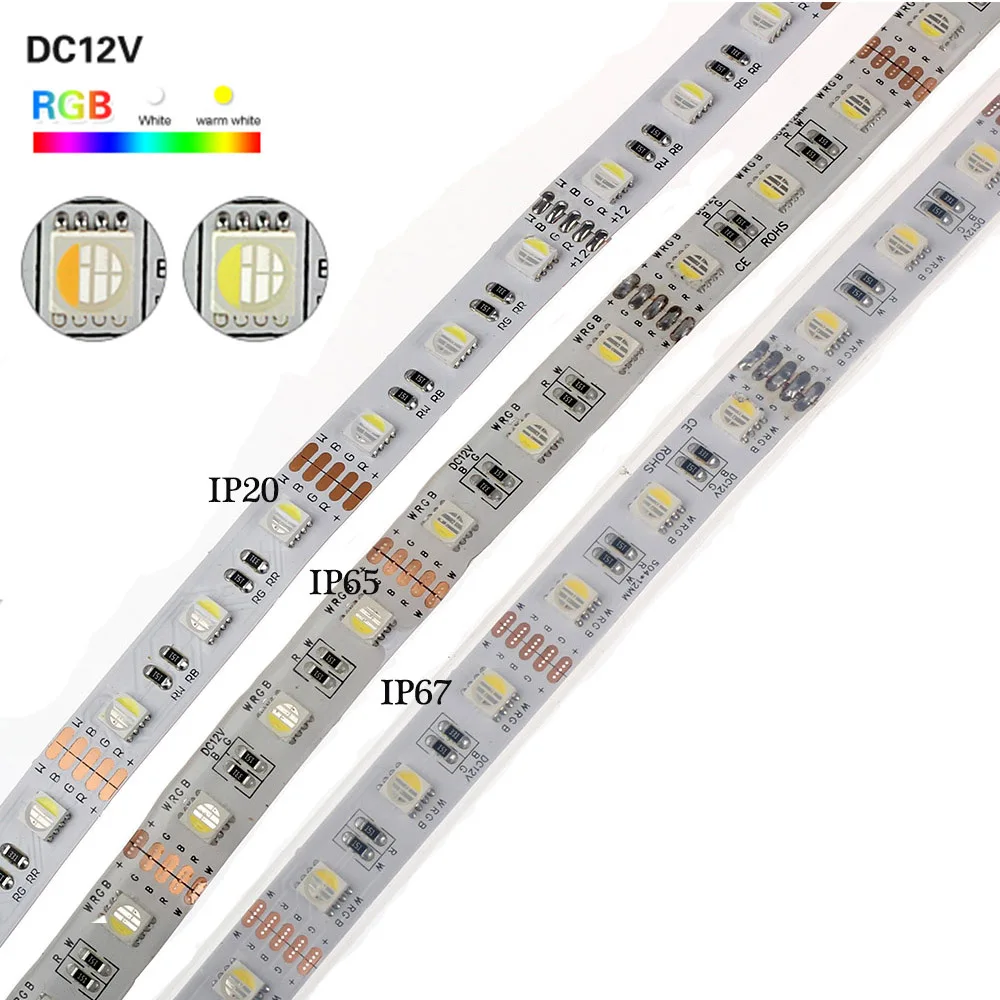 Гибкая светодиодная лампа 4 в 1 постоянный ток 12 В 5050 RGBW RGB + белый/RGB теплый белый