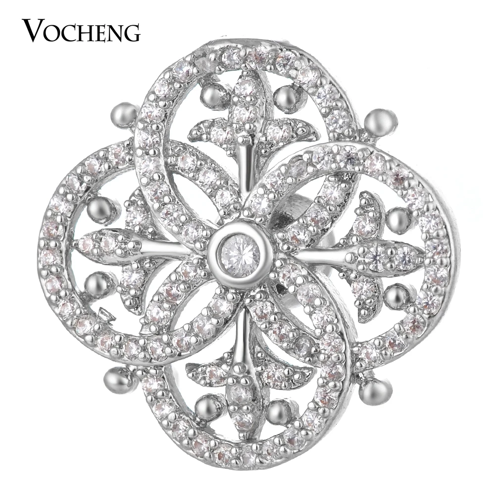 Vocheng Ginger Snap Charms CZ камень из меди Роскошный цветок 18 мм 2 цвета Vn 1796|copper flower|flower snaps18mm