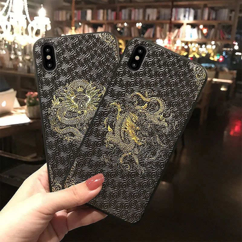 MKS 3D рельефный ретро морской волны Карп кран blac Прохладный Дракон kirin Мягкий