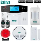 Бесплатная доставка, английская Голосовая система GSM-сигнализации домашняя система охранной сигнализации + детектор дыма