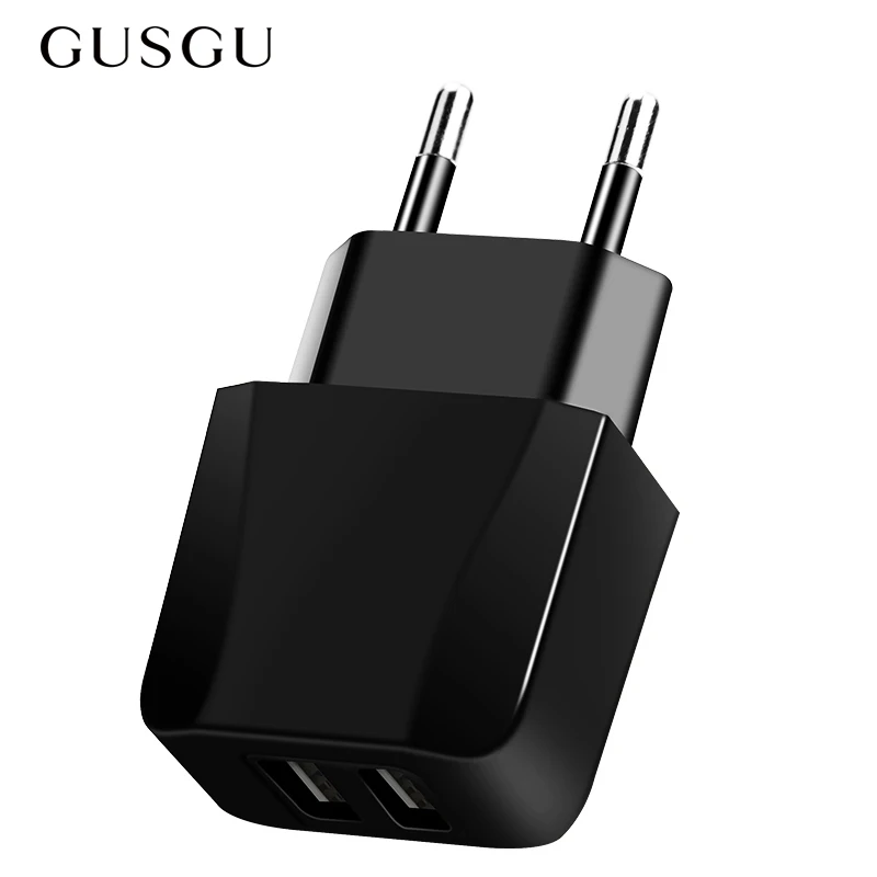 Сетевое зарядное устройство GUSGU с двумя USB портами 5 В/2 1 А|Зарядные устройства для