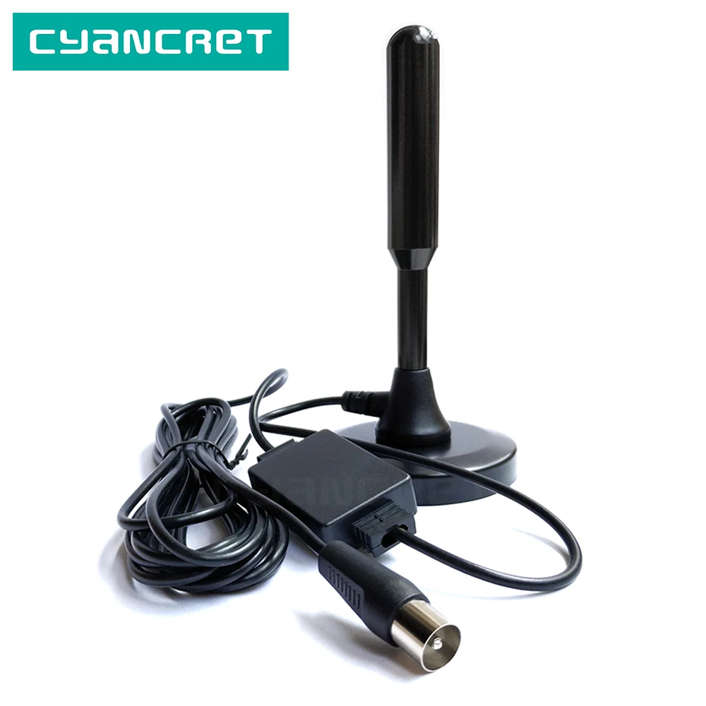 Активная антенна цифрового телевидения Антенна с усилителем 23 дБ приема DVB T2 VHF UHF