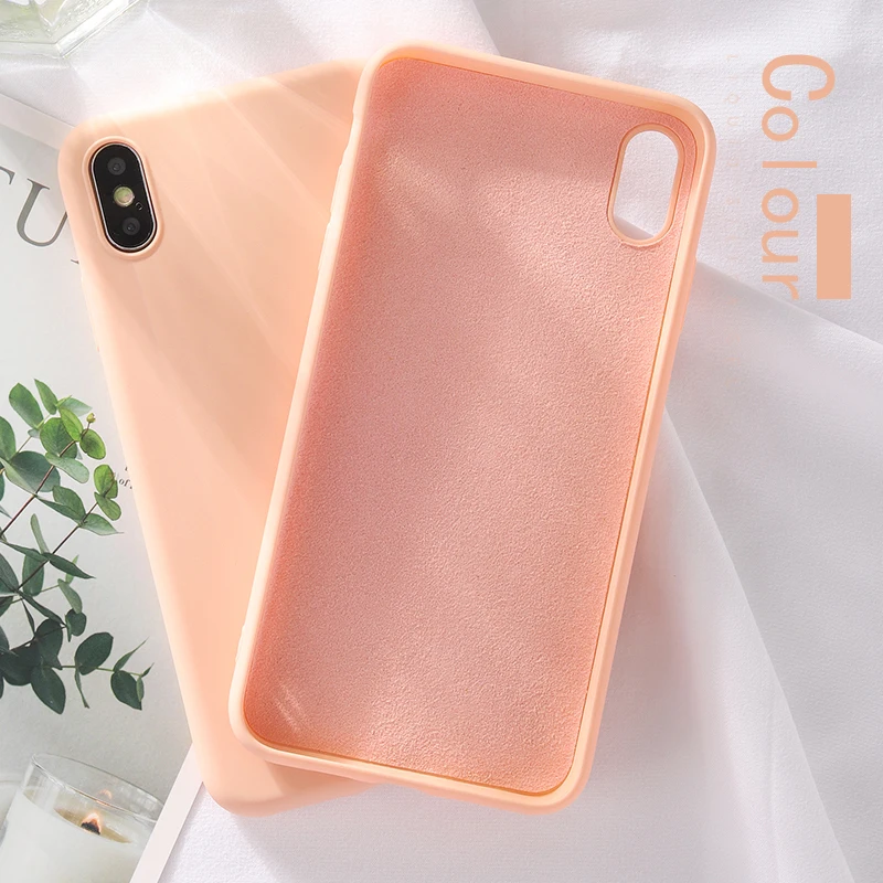 Гладкий мягкий резиновый чехол из жидкого силикона для телефона iPhone 11 Pro Max 10 8 7 6s