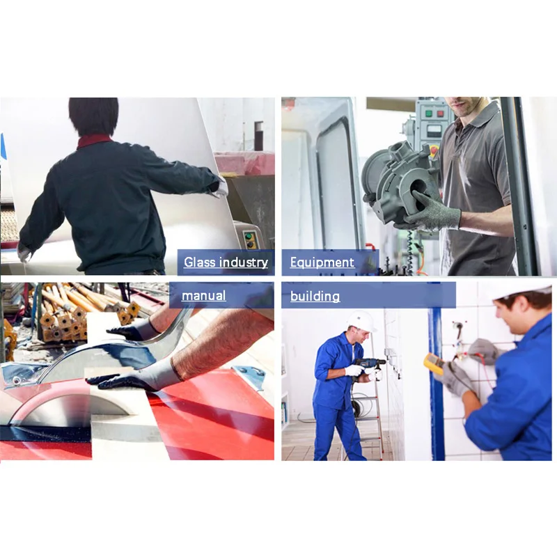 

5 Grade Cut-proof Gloves Work Safety Gloves Wear-resistant Cutting Processing Breathable Coated Palm Protective Gloves 48-700