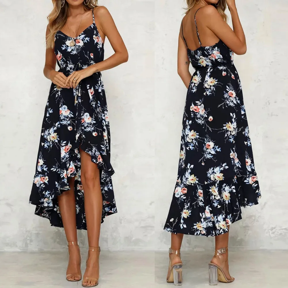 Женские праздник окунуться дамы макси длинные летние цветочный принт пляжные