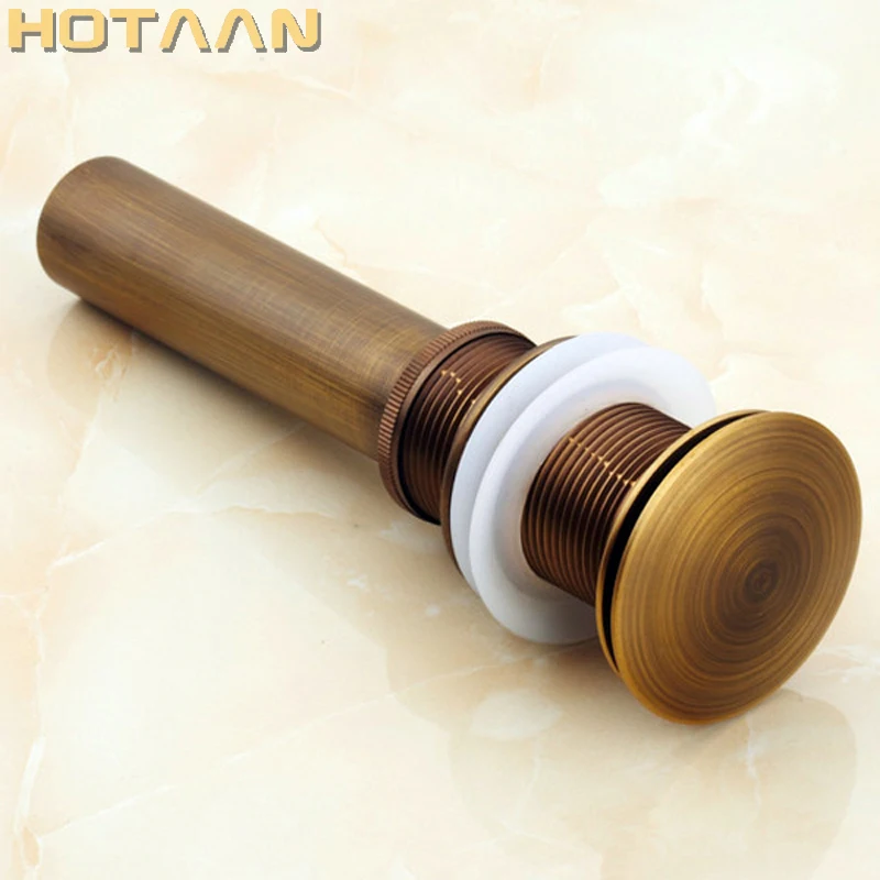

Free Shipping Antique Bathroom Brass Pop Up Sink Drain Brass Pop-up Drain basin waste YT-5141