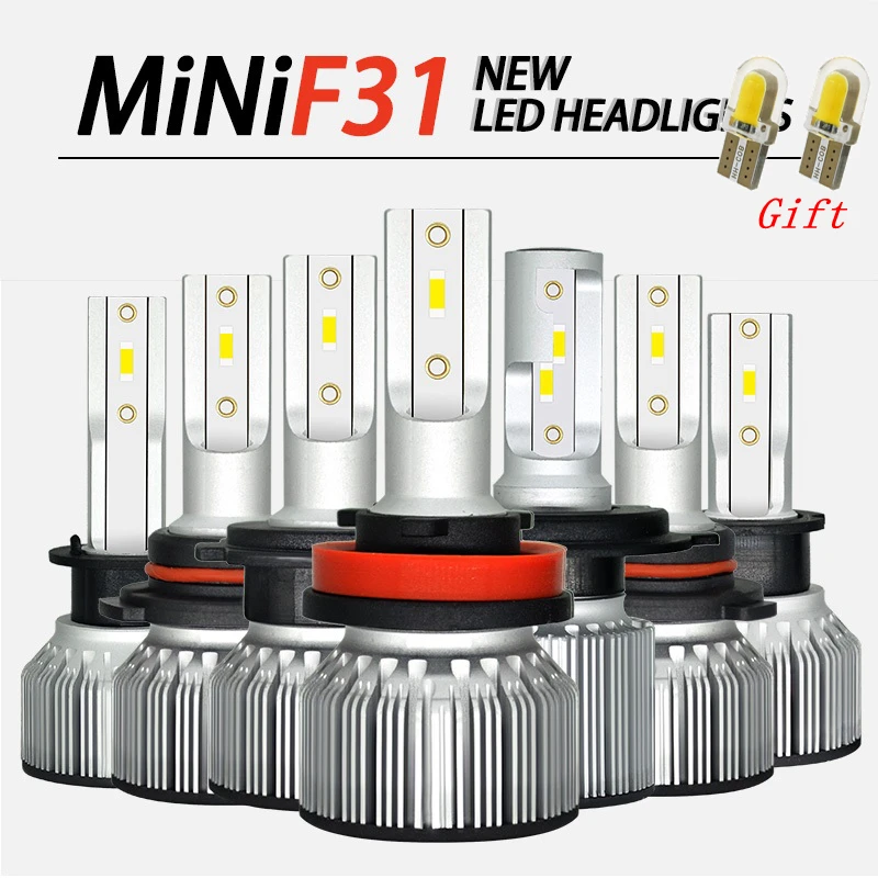 F31 Автомобильный светодиодный фары для H4 H7 H11 H1 H3 9012 9005 9006 D2 16JP мини Размеры CSP 1860