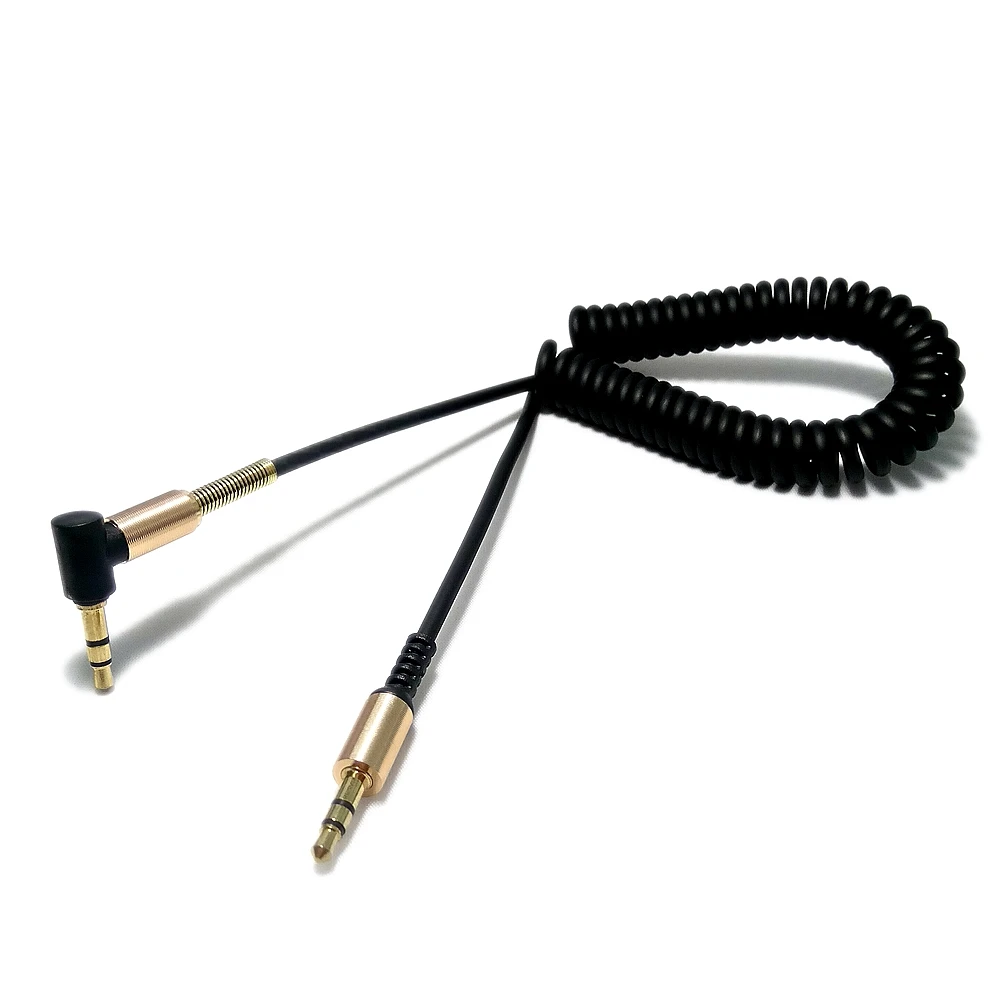 3 5 мм аудио кабель 90 градусов правый угол круглый разъем Aux линия с пружиной для
