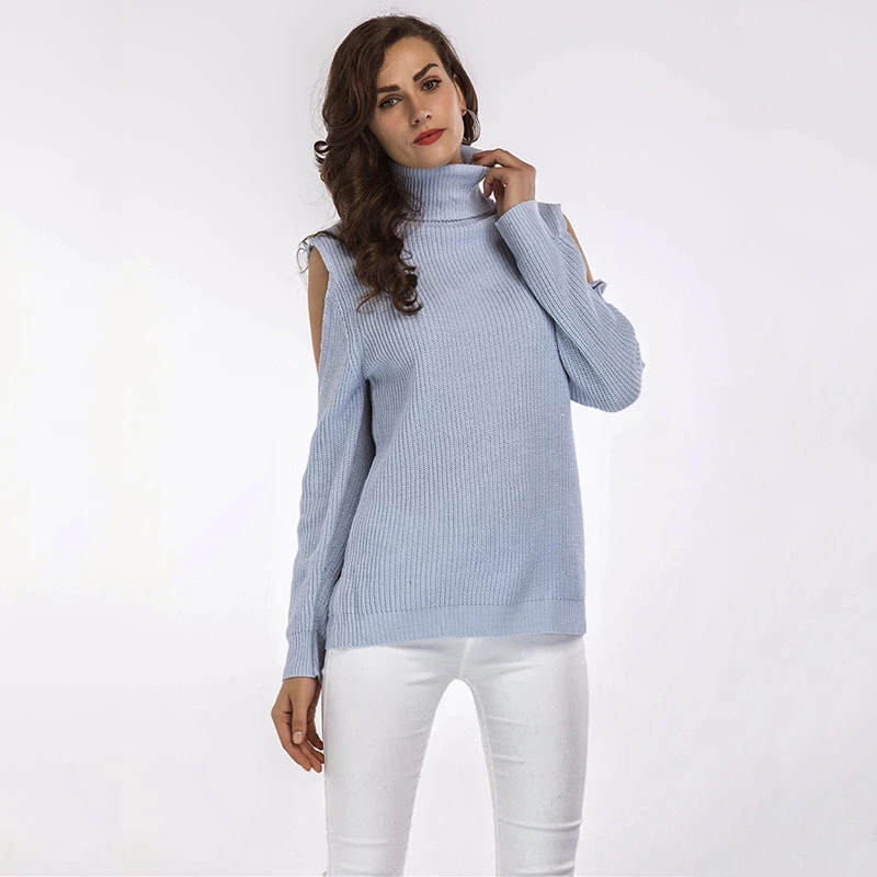 FANTASYONE Turtleneck Knitted Pullover Sweater Women Hollow Out Soft Jumper pull femme Autumn Winter 2017 Warm Knitting | Женская одежда