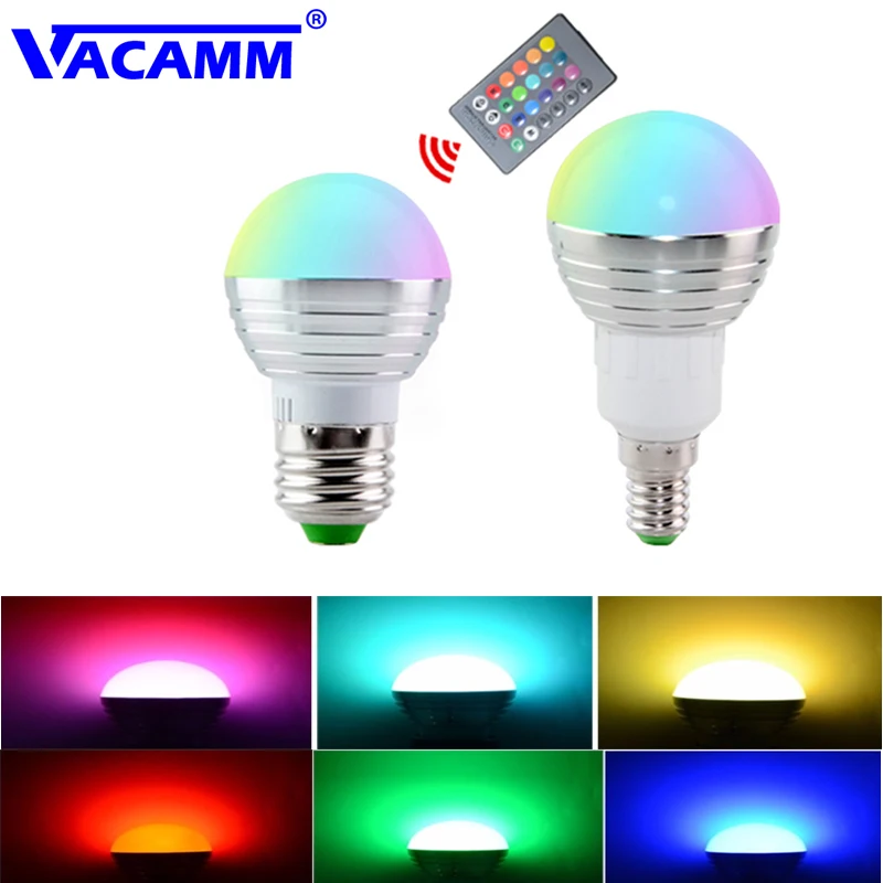 Вакуумсветодиодный Светодиодная лампа RGB для украшения дома E27 E14 волшебный