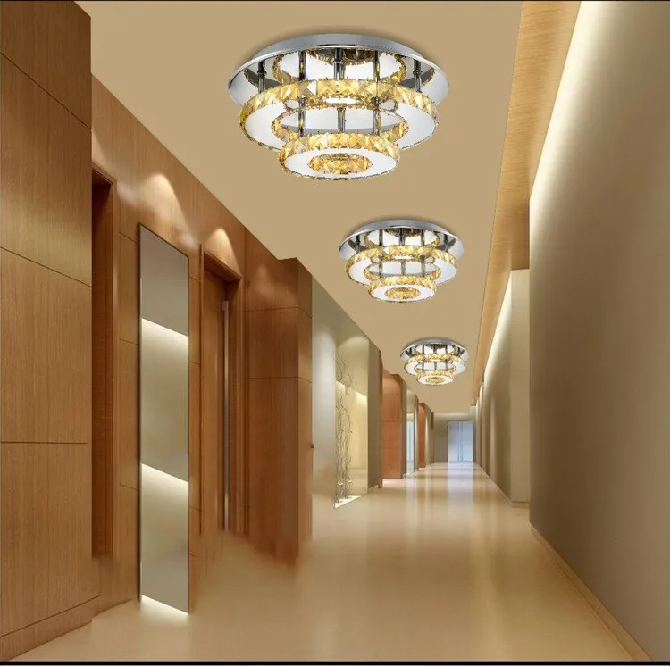 Современные светодио дный 35 Вт кольцевого типа кристалл потолочный светильник