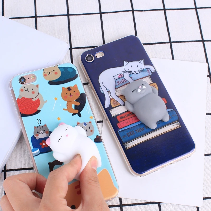 Phone Case For iphone 7 6S 6 Plus 5 5S Lovely 3D Cartoon Animal Panda Toys Squishy Squeeze Fashion Silicon Soft Cover |