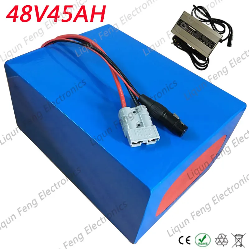 48V 45AH 2000W батарея для электрического велосипеда комплект литий ионных батарей