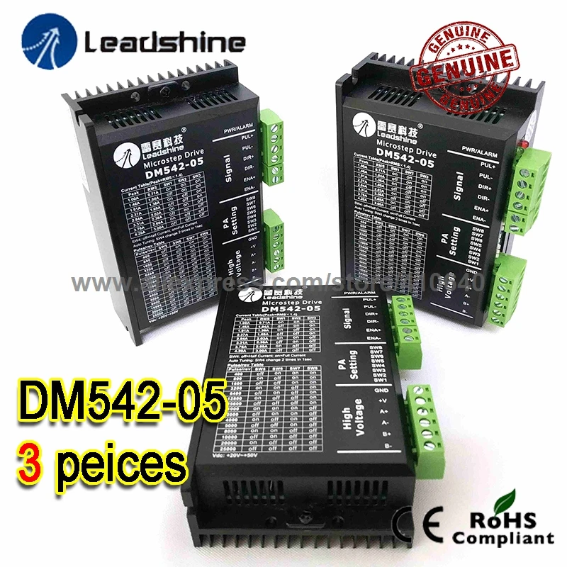 

3 Pieces Leadshine DM542-05 1A - 4.2A 20-50VDC for Nema 17 Nema 23 42 57 Stepper Motor 25000 Pulse per rev Free Shipping