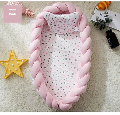 Rope pink Портативная бионическая кровать для малышей, хлопковая колыбель, детская люлька, бампер, складная спальная кровать для новорожденных, От 0 до 2 лет для сна - Цвет: Rope pink