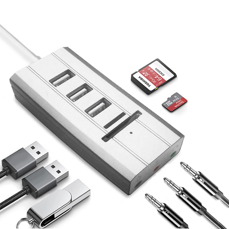 Usb-хаб 3,0 type C концентратор USB 3,0 разветвитель 3 порта мульти с SD TF кард-ридером поддержка внешняя независимая звуковая карта USB C концентратор