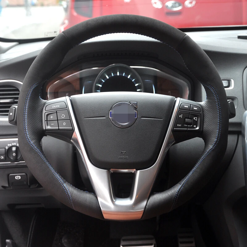 BANNIS сшитый вручную черный чехол рулевого колеса автомобиля из натуральной кожи