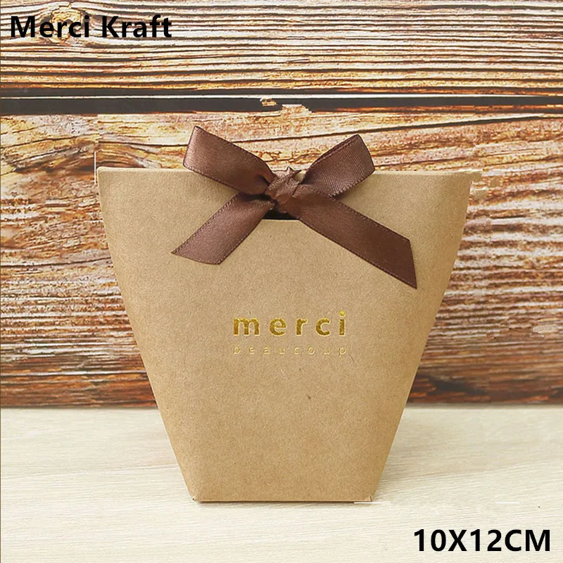 S Merci kraft 20/40 шт. высококлассные черный бронзового цвета "," Конфеты Сумочка для драже французский спасибо свадьба брак сувениры картонная подарочная коробка - Цвет: S Merci kraft