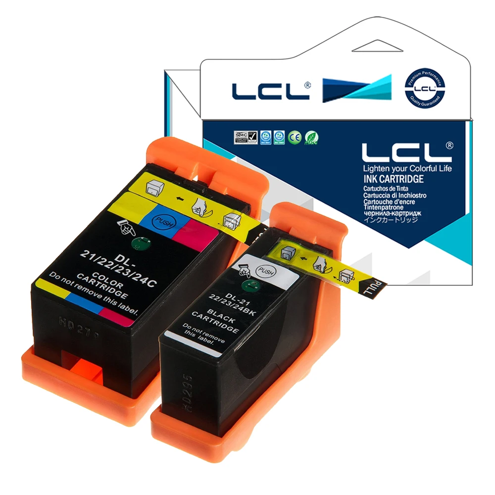 LCL 21 (2 Pack черный трехцветный) картридж совместимый для Dell V313/V313W/V515W/P513W/P713W/V715W|ink