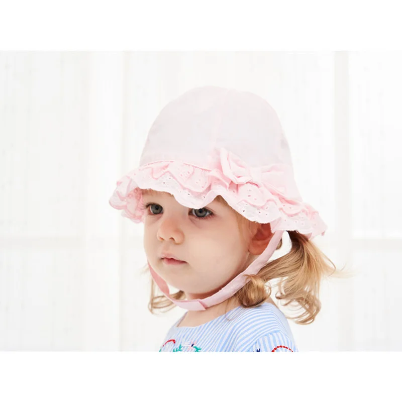 Pink Bucket Hat Baby Girl Summer Sun Cap Cotton Breathable Comfort Fisherman Chin Strap Stay On Basin Bonnet for Park Beach | Детская
