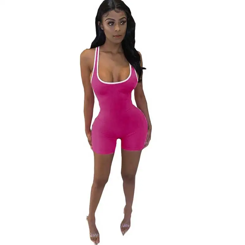 Женский комбинезон в полоску без рукавов Облегающий уличном стиле оптовая