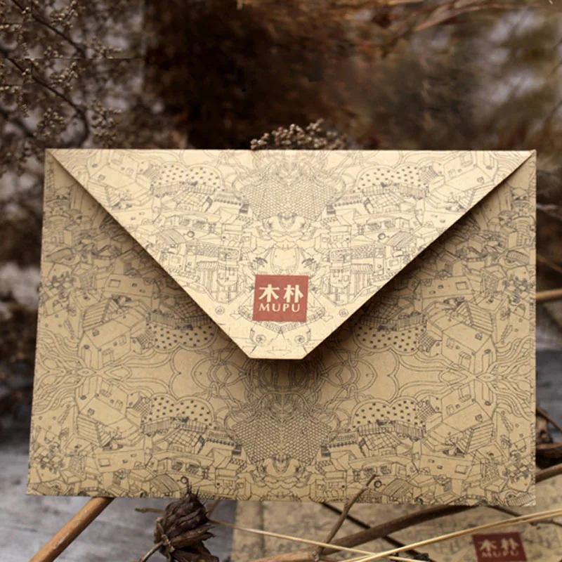 50pcs/lot Envelopes Vintage Retro Kraft Paper Envelope European Style For Card Scrapbooking Christmas Gift Packing | Дом и сад