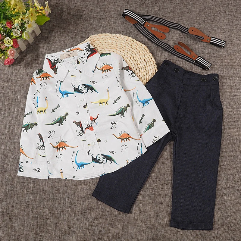 Комплект одежды для маленьких мальчиков из 2 предметов рубашка с принтом