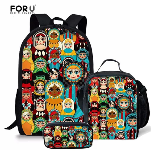 Y0581CGK FORUDESIGNS стильные школьные сумки в консервативном стиле с изображением русской Matryoshka, школьные рюкзаки, 3 шт. в комплекте, Mochila Escolar, дропшиппинг - Цвет: Y0581CGK