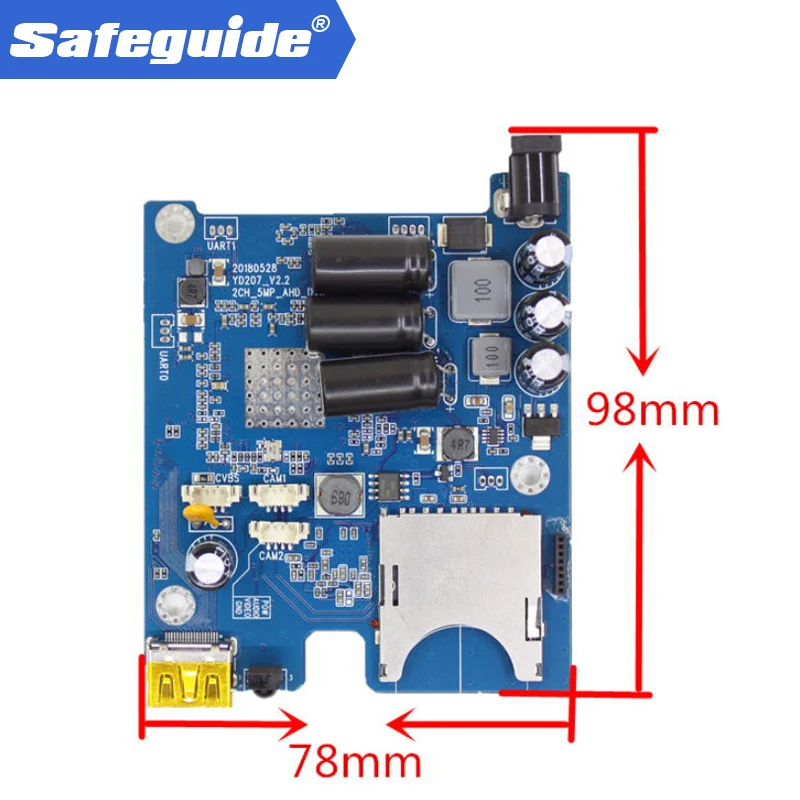 2ch AHD DVR PCB плата HD 1080P в реальном времени 2CH Мобильный модуль поддержка 128 ГБ sd карта