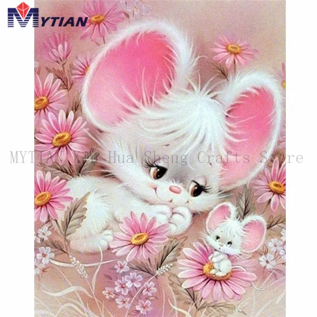 MYTIAN 5D алмазная живопись винтажная вдохновленная милая маленькая мышка мышь DIY