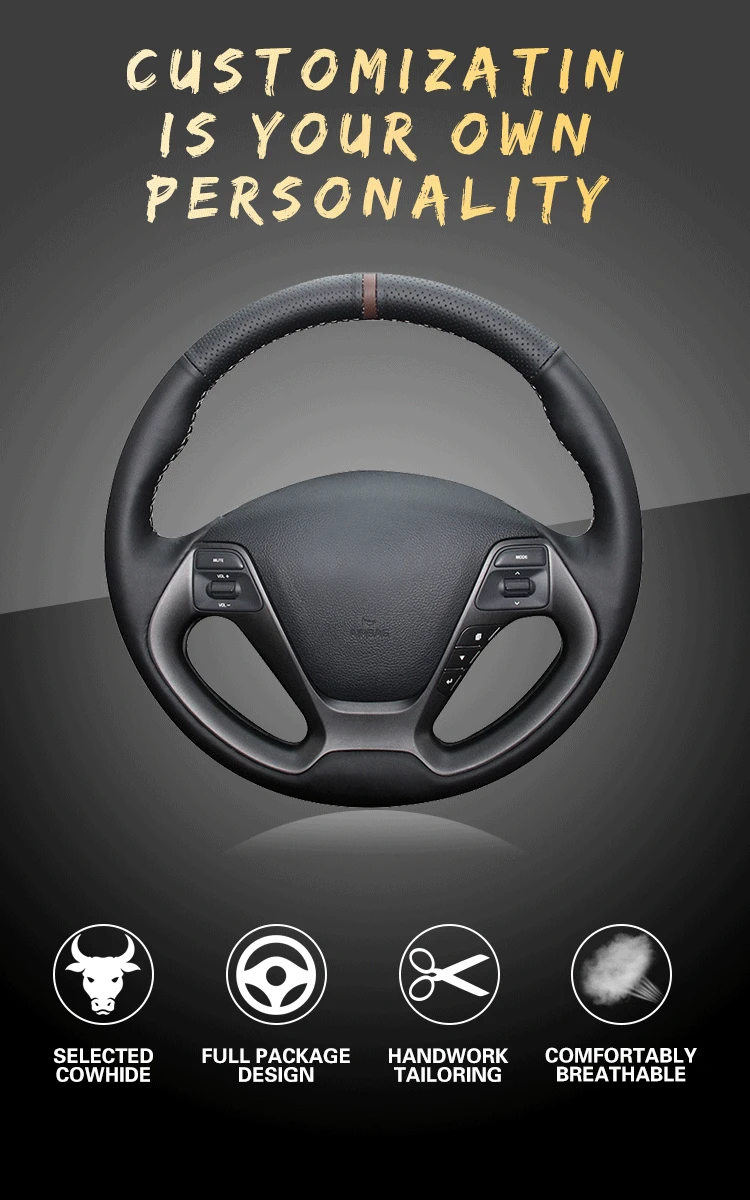 Чехлы рулевого колеса автомобиля для Kia K3 2013 K2 Rio Ceed Cee 'd 2012- интерьер Авто оплетка на руль крышка