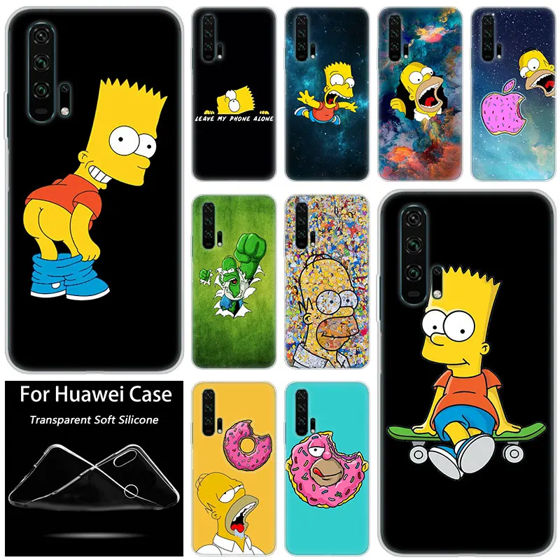Hot The Simpsons Fashion Soft Silicone Case for Huawei Honor 20 8A 7A Pro 10 9 8 Lite View 20 7S 8S 8X 7X 6X 8C 20i 10i Play TPU