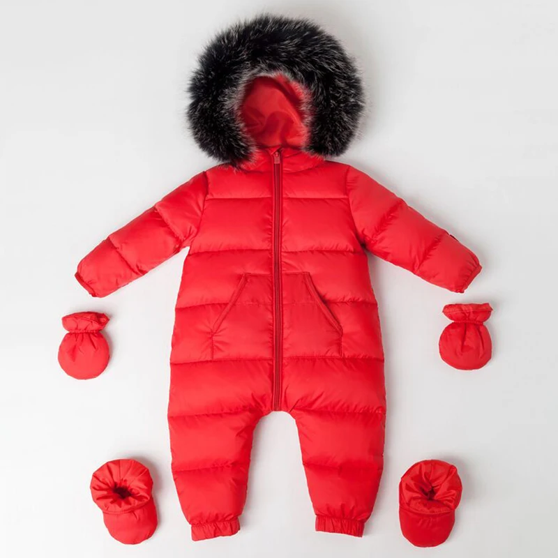 Детская зимняя одежда bebe Зимняя Теплые комбинезоны для новорожденных Зимний