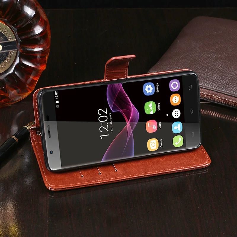 Чехол для Oukitel U7 Max чехол 5 дюймов высокое качество кожаный с откидной крышкой